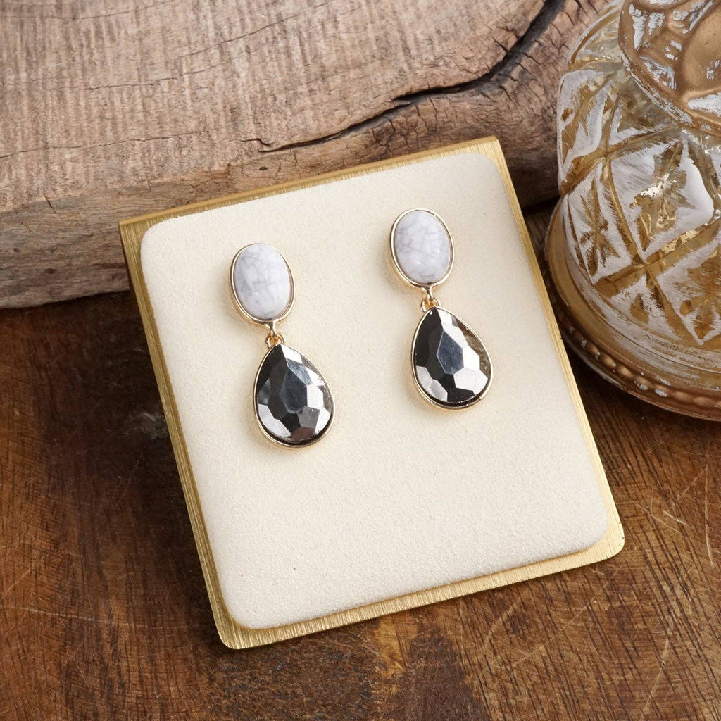 Moonlit Grace – Classic Teardrop Jeweled Statement Earrings