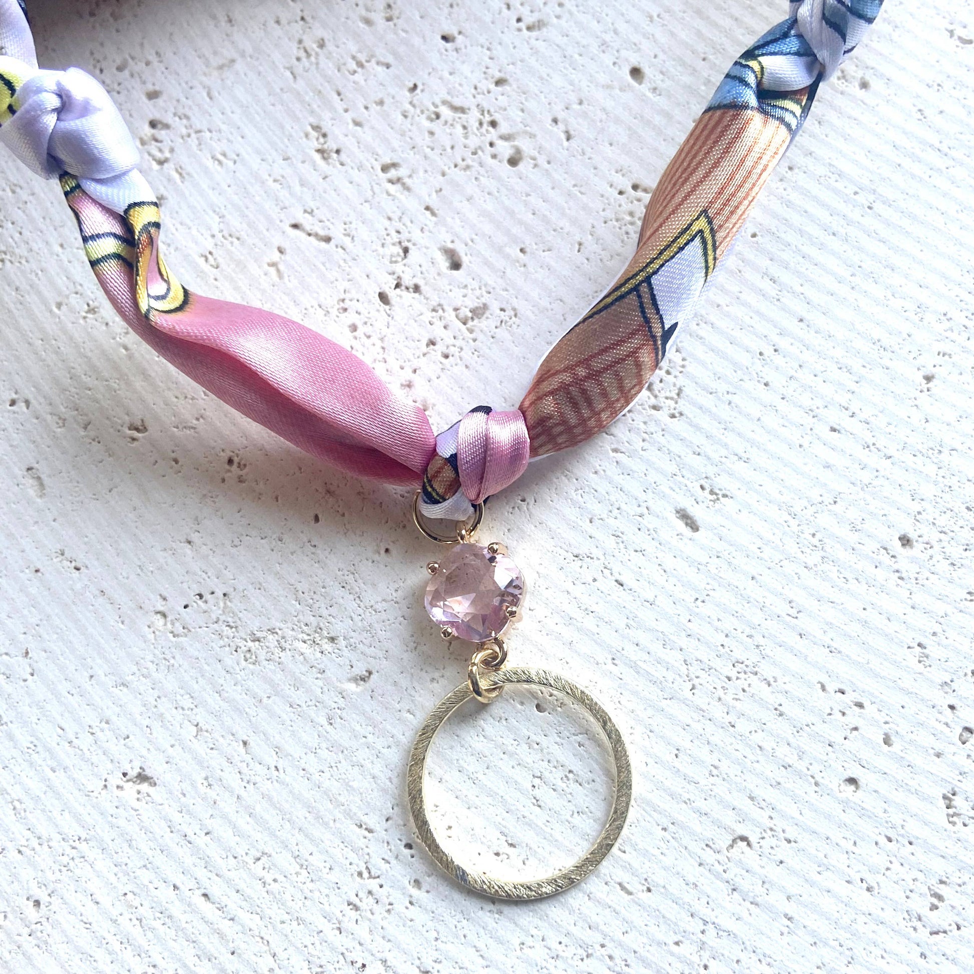 Scarf Necklace w/ Charms + Pendants