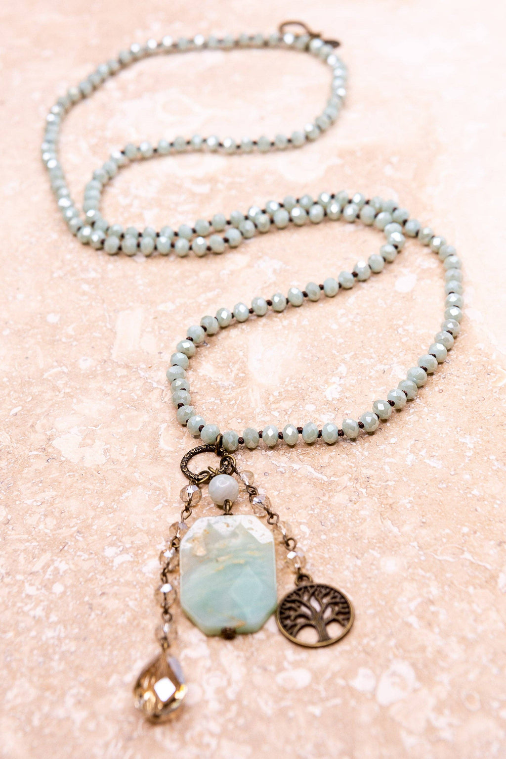 Boho Necklace/Lily Necklace in Mint