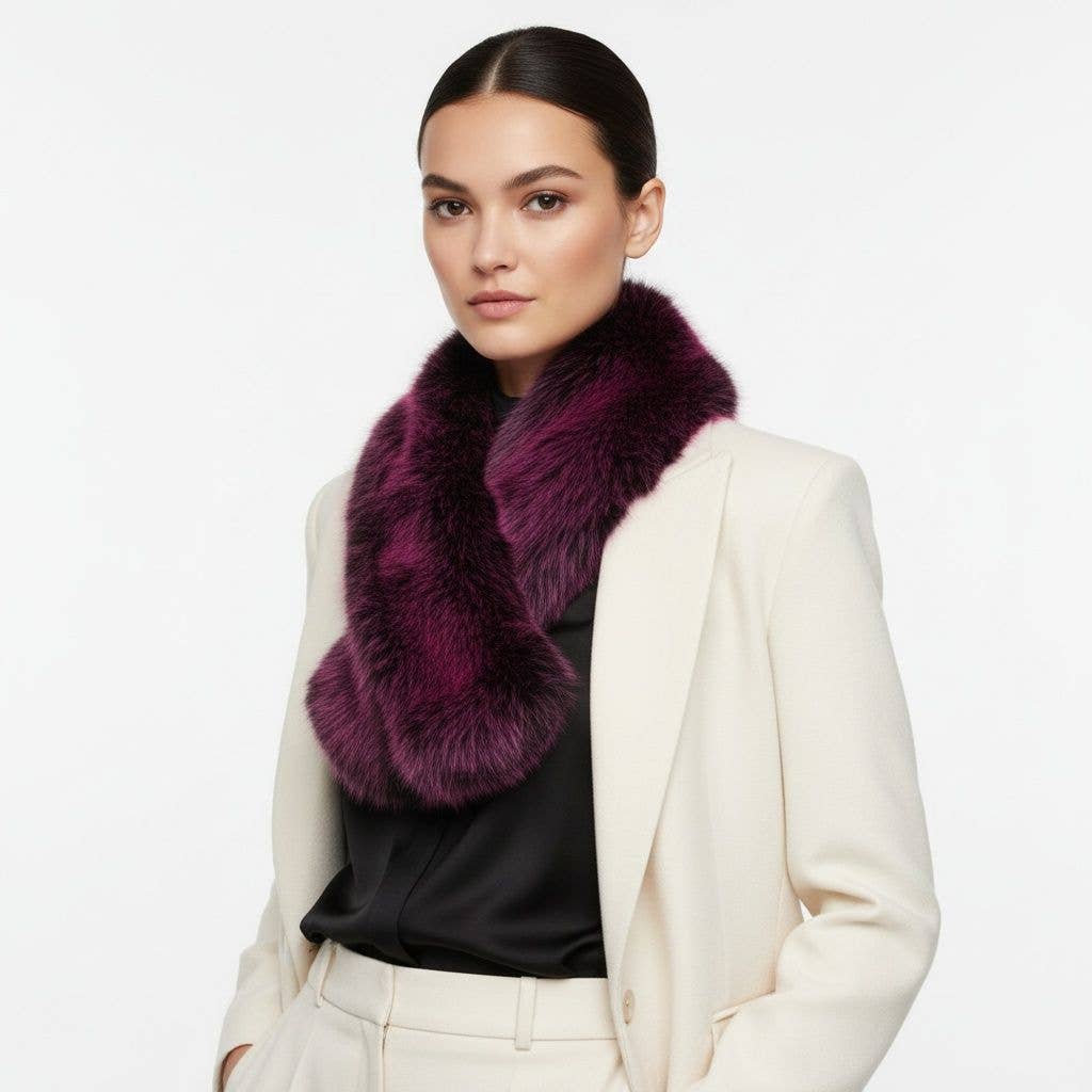 Scarf Luxe Faux Fur Collar Winter Stole