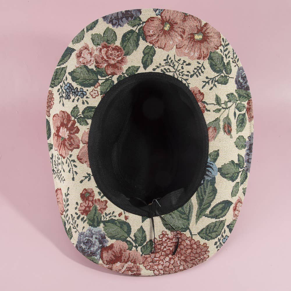 Sweetheart Script Floral Tapestry Cowboy Hat