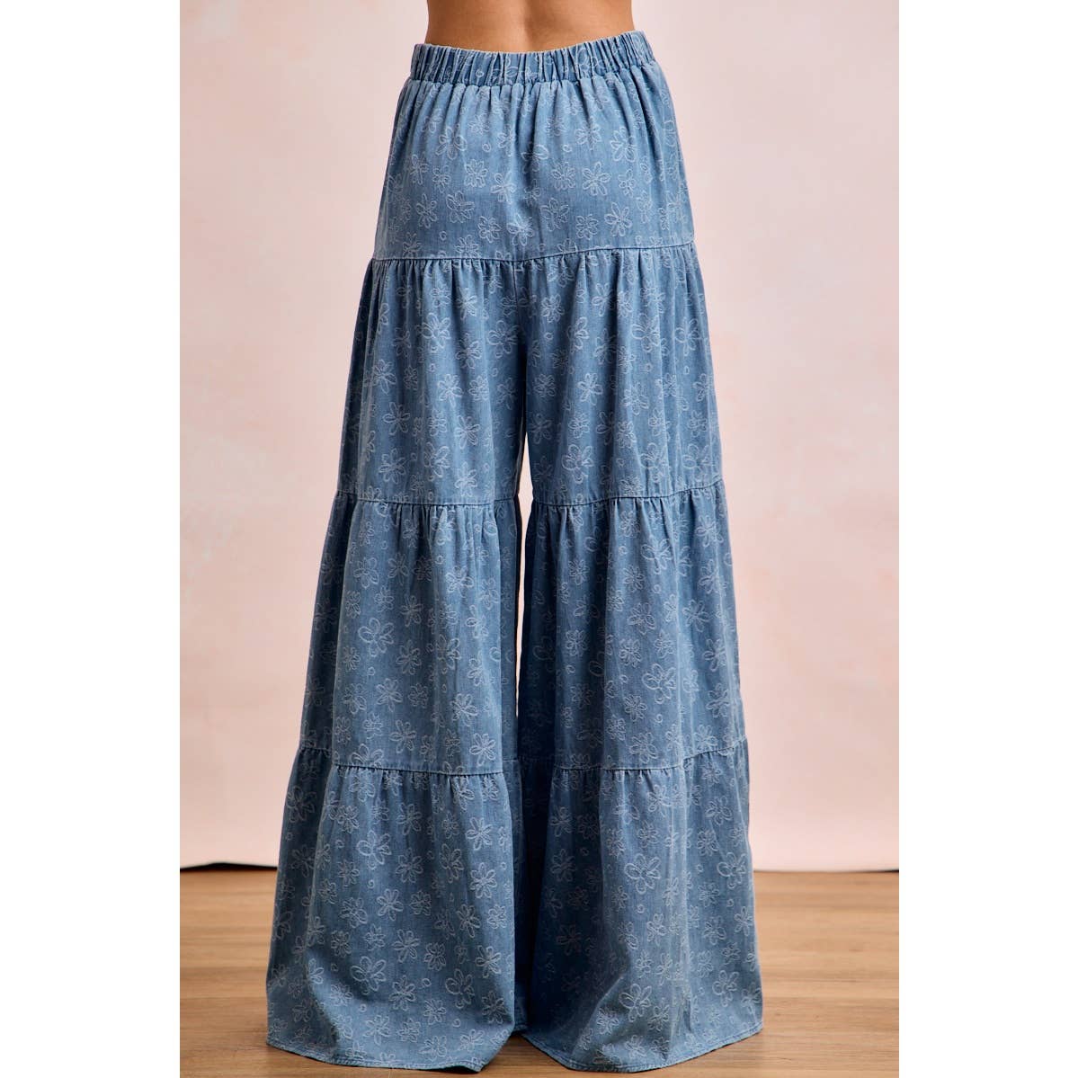 Daisy Tiered Floral Denim Pants