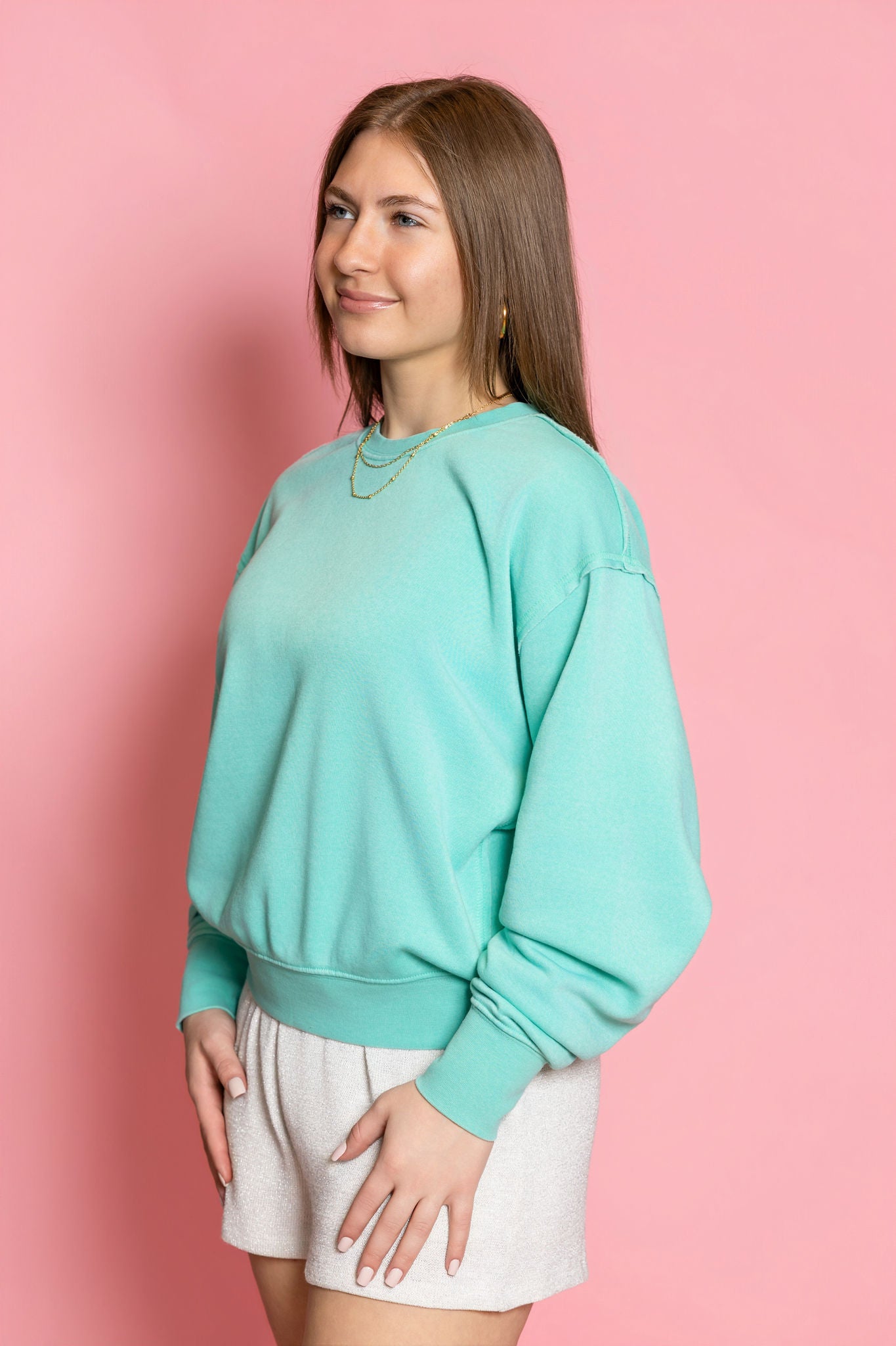 Raw Edge Detail Burnout Softest Sweatshirt