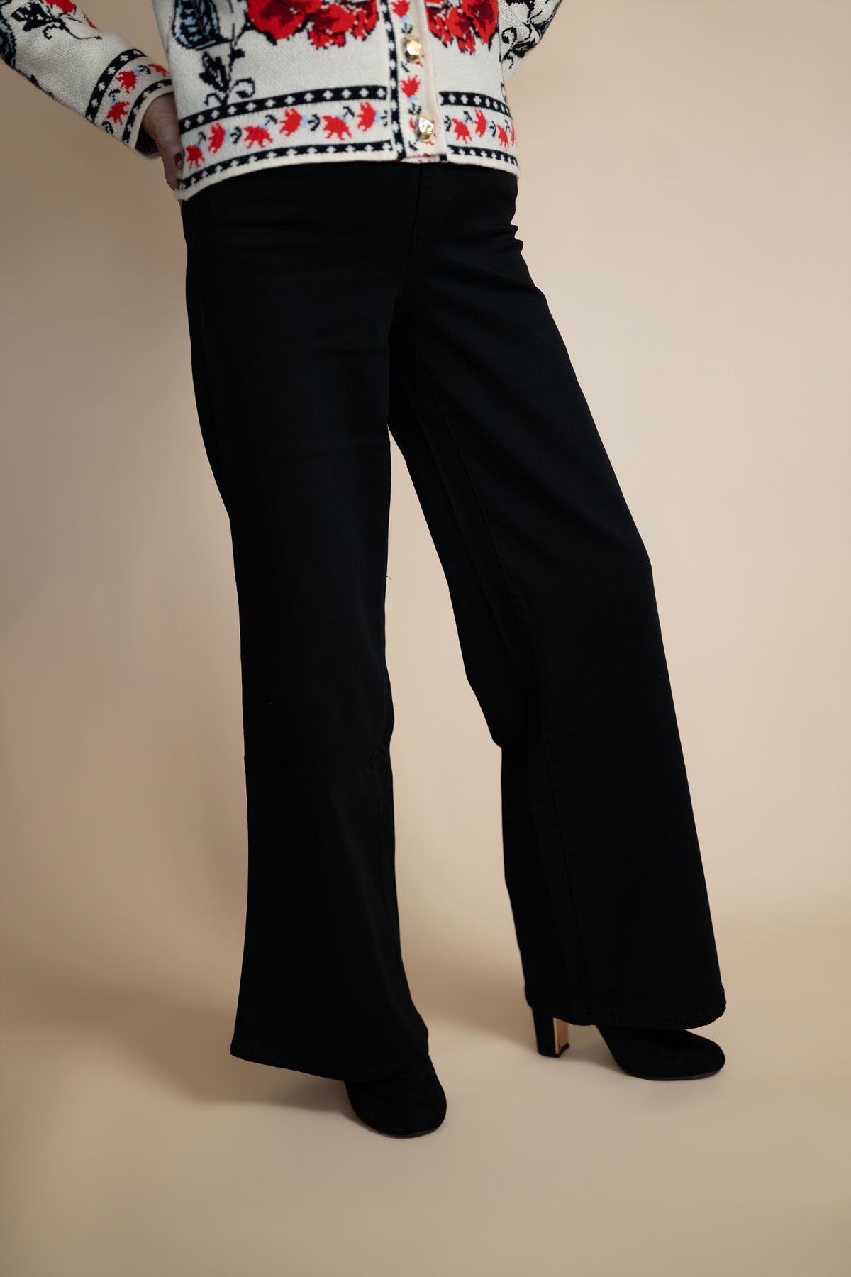 Petite Perfect Black Wide Leg Jeans