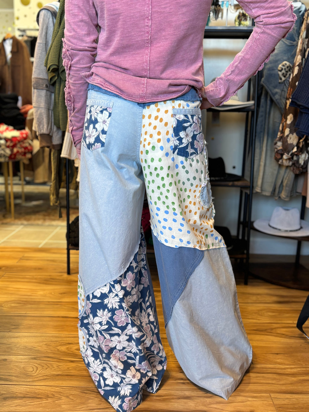 Easel Flower Power Wide Leg Pant