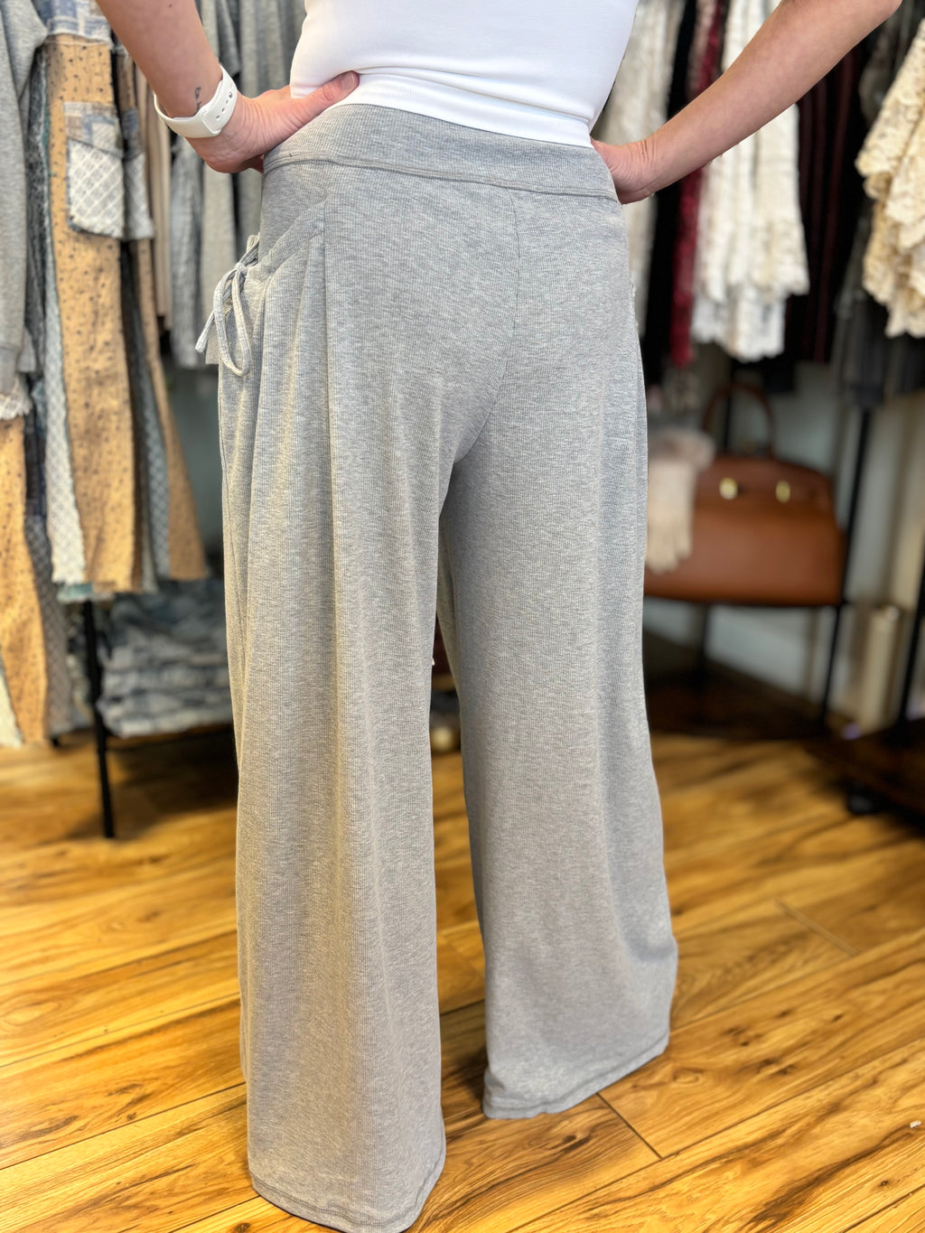 Heather Gray Lounge Wide Leg Pants