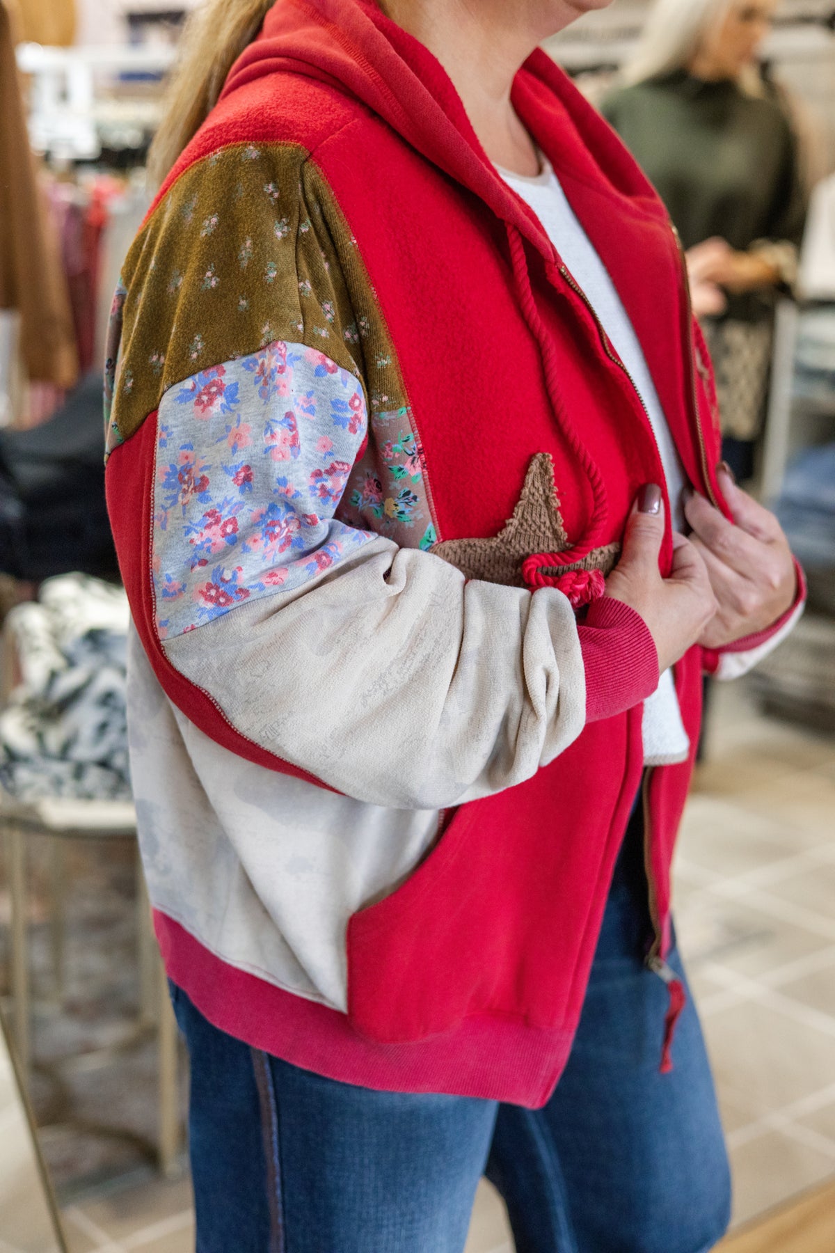 Piper Patchwork Star Zip-Up Hoodie