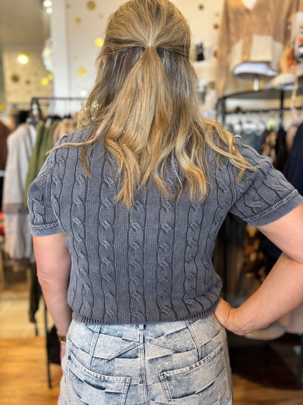 Cayce Collared Short Sleeve Sweater