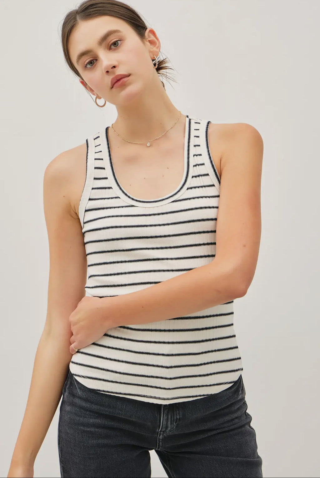 Tony Striped Ribbed Tank