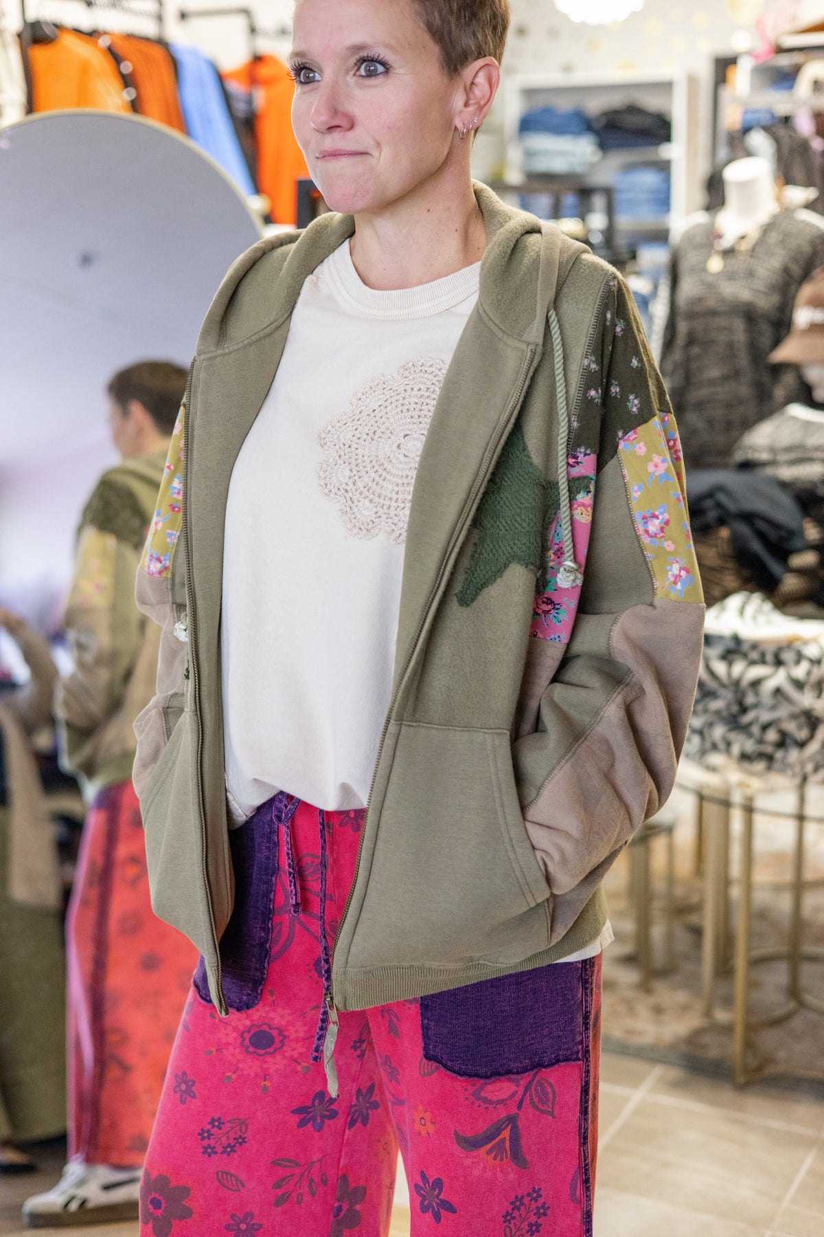 Piper Patchwork Star Zip-Up Hoodie
