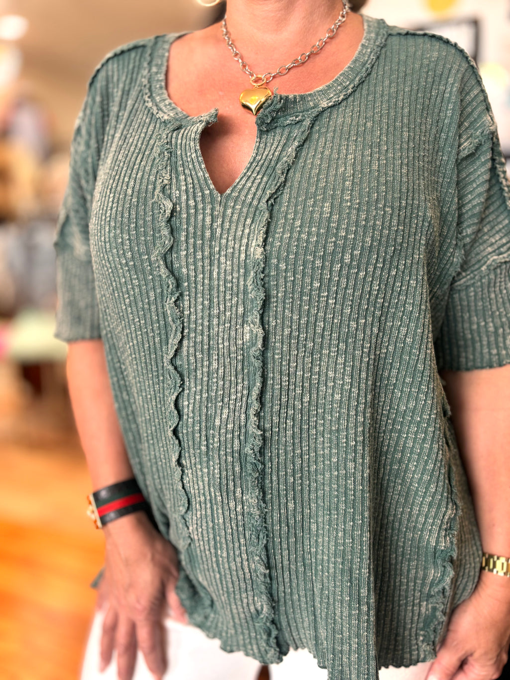 Terre by Easel Ribbed Short Sleeve Tee