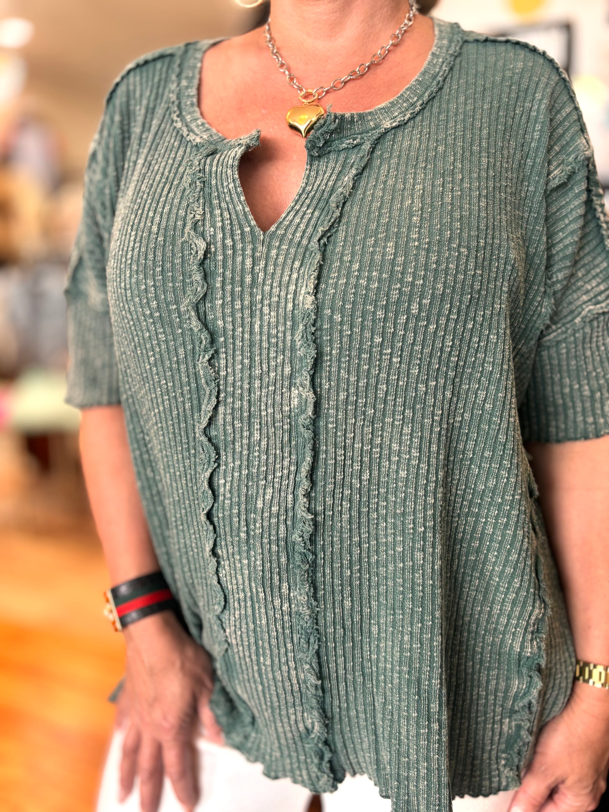 Terre by Easel Ribbed Short Sleeve Tee