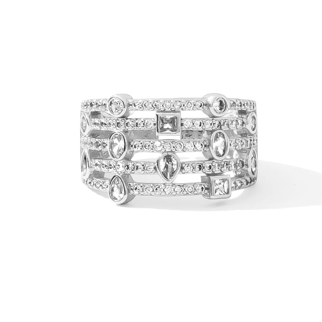 Splendid Iris All that Shimmers Pave Statement Ring