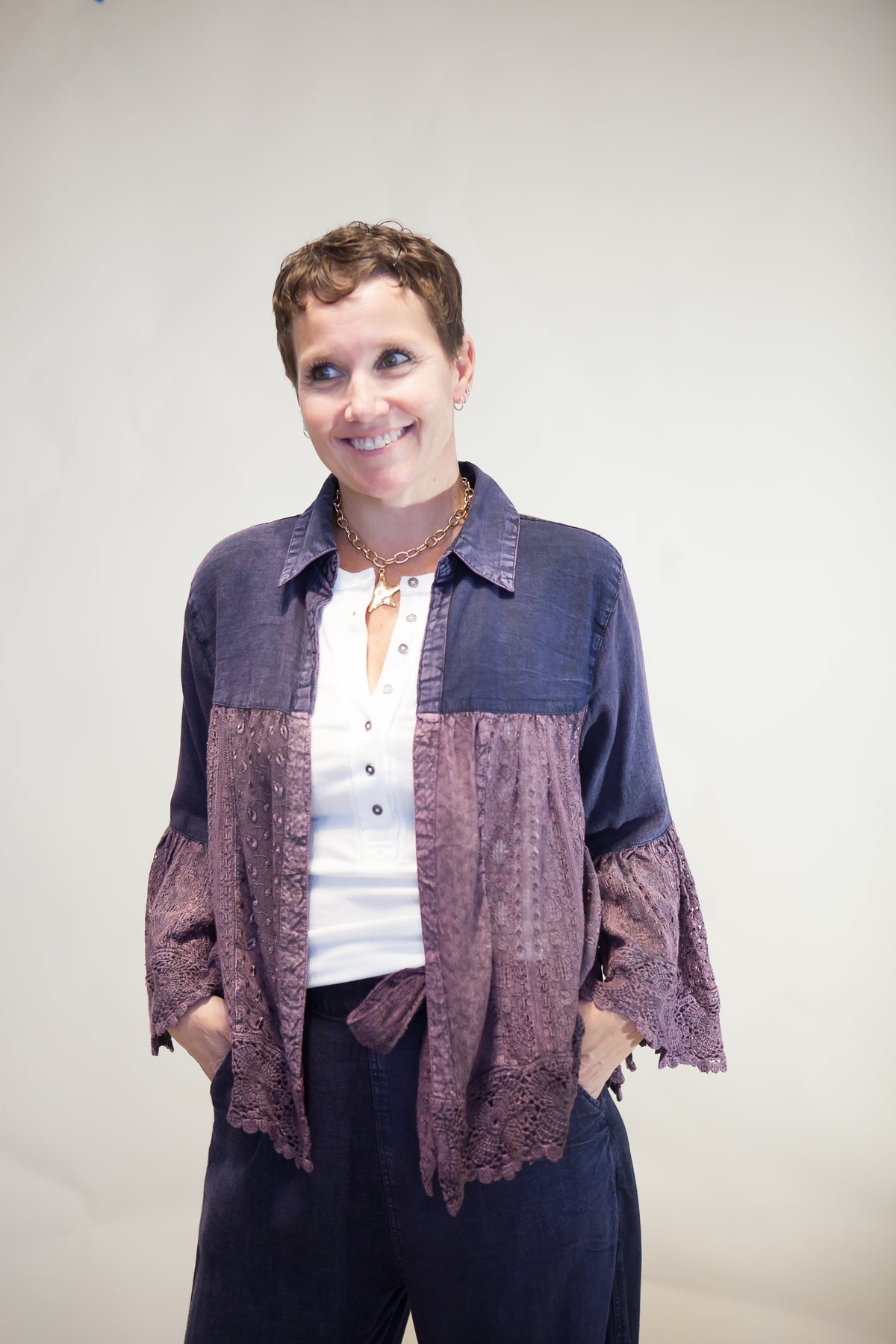 Juniper Crochet Lace Bell Sleeve Jacket