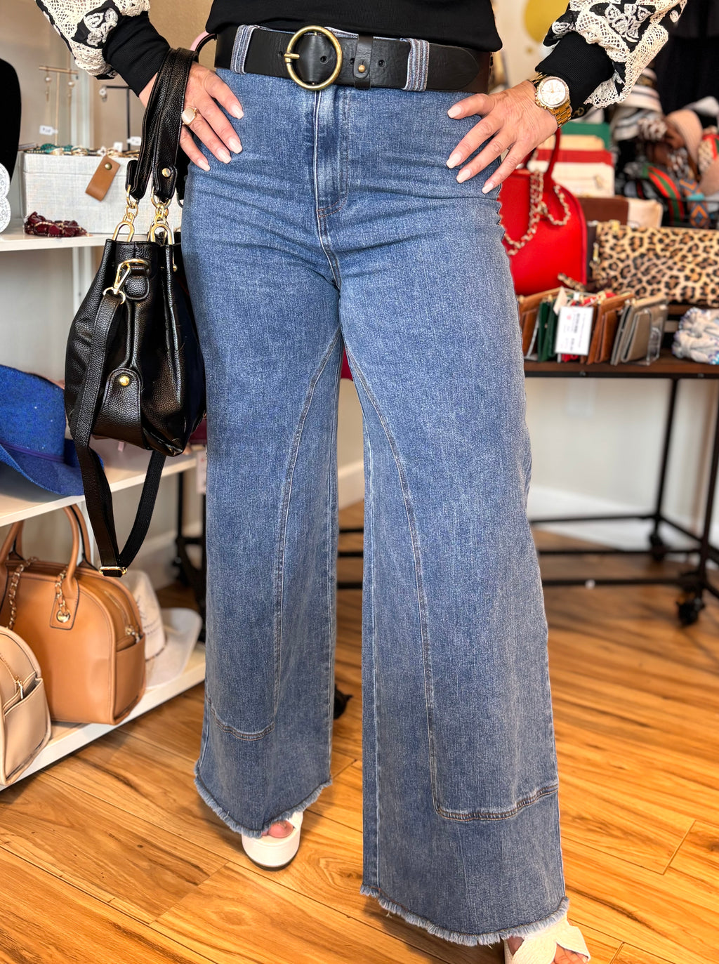 Mustard Seed Doreen Dark Wash Detailed Jeans