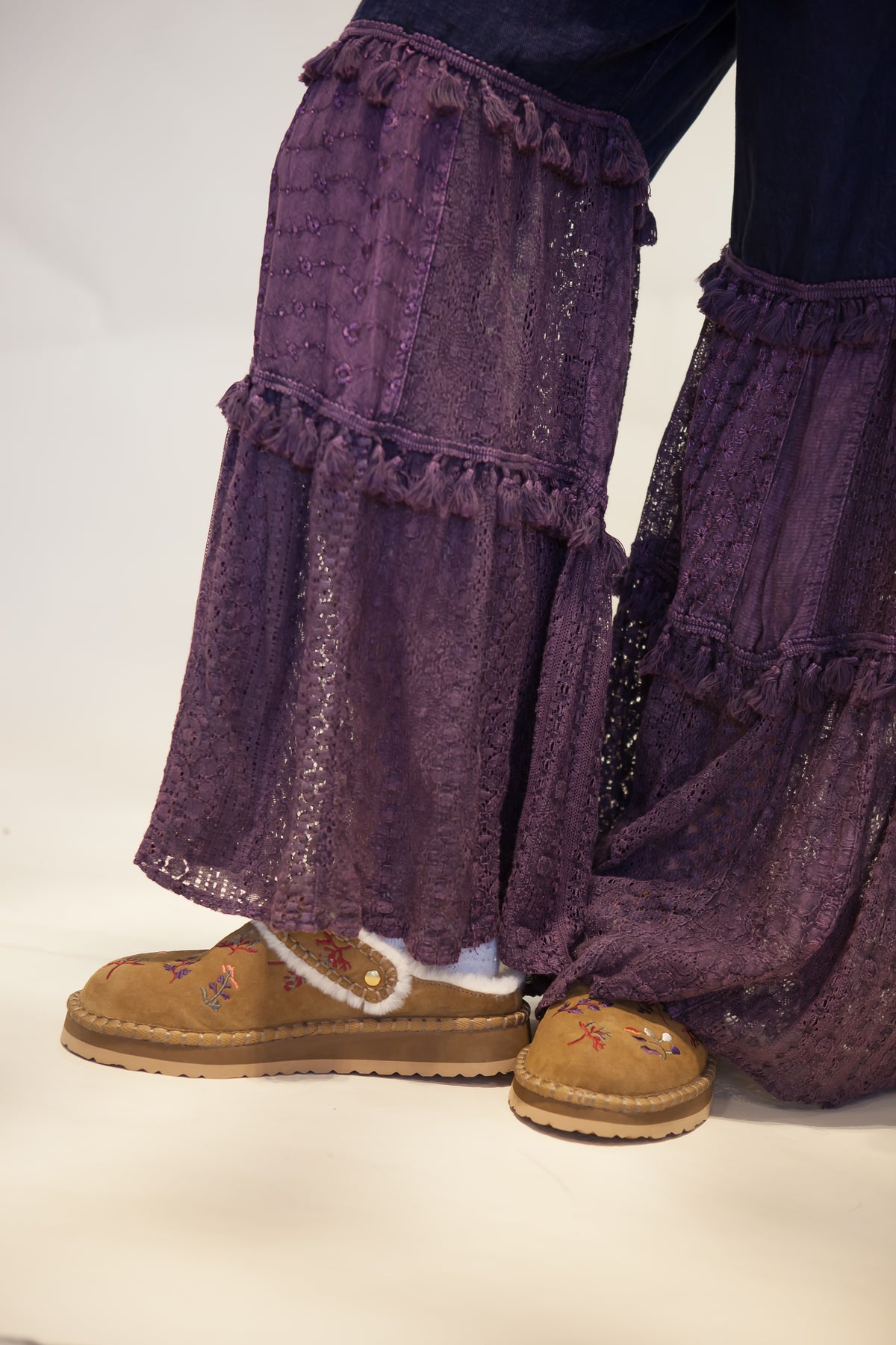 Wildflower Tiered Lace Wide Leg Pants