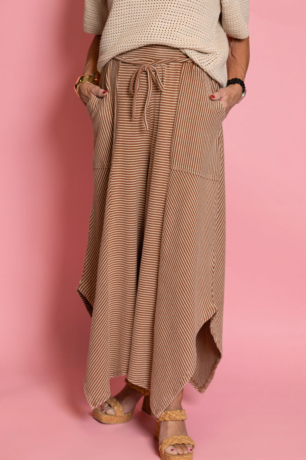 EASEL Palazzo Pants in Stripe