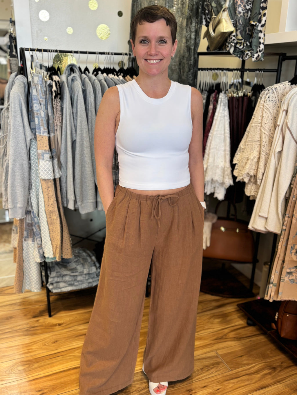 Brielle Drawstring Wide Leg Pant