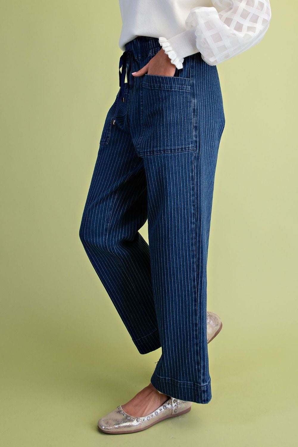 Ellen Ribbed Stretch Denim Pants