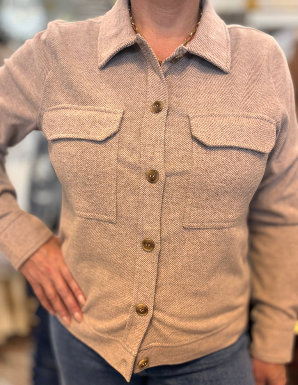 Molly Classic Button Down Jacket - Soft Fabric