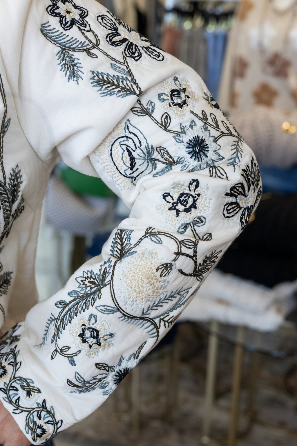 Miranda Floral Embroidered Zip-Up Jacket