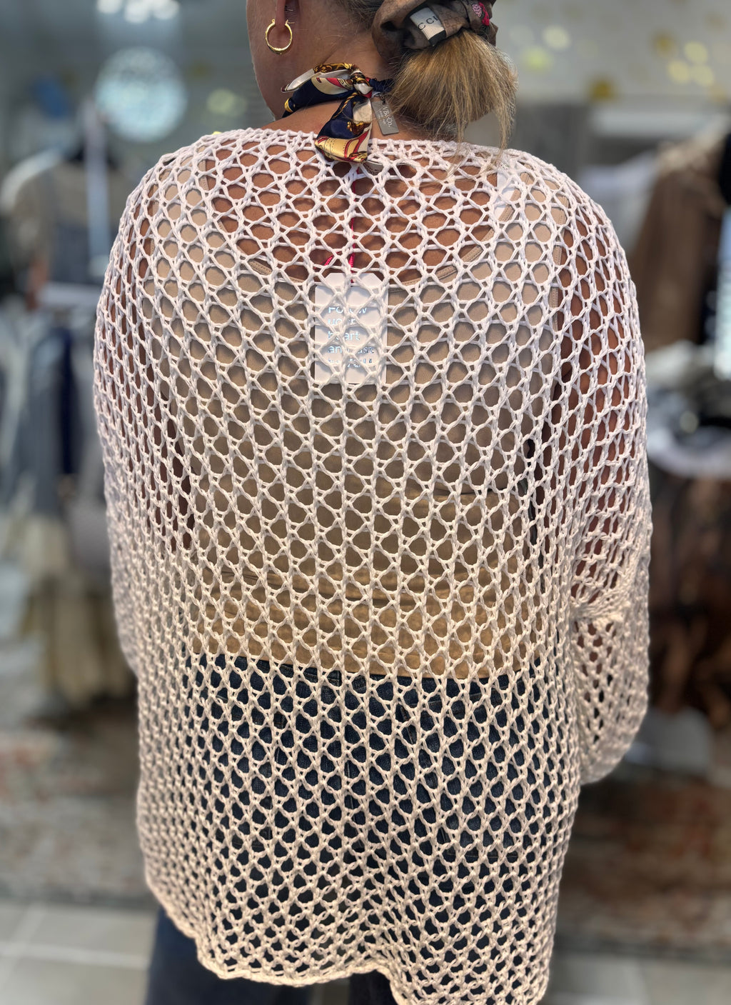 Best-Selling Crochet Top with Metallic Gold Star