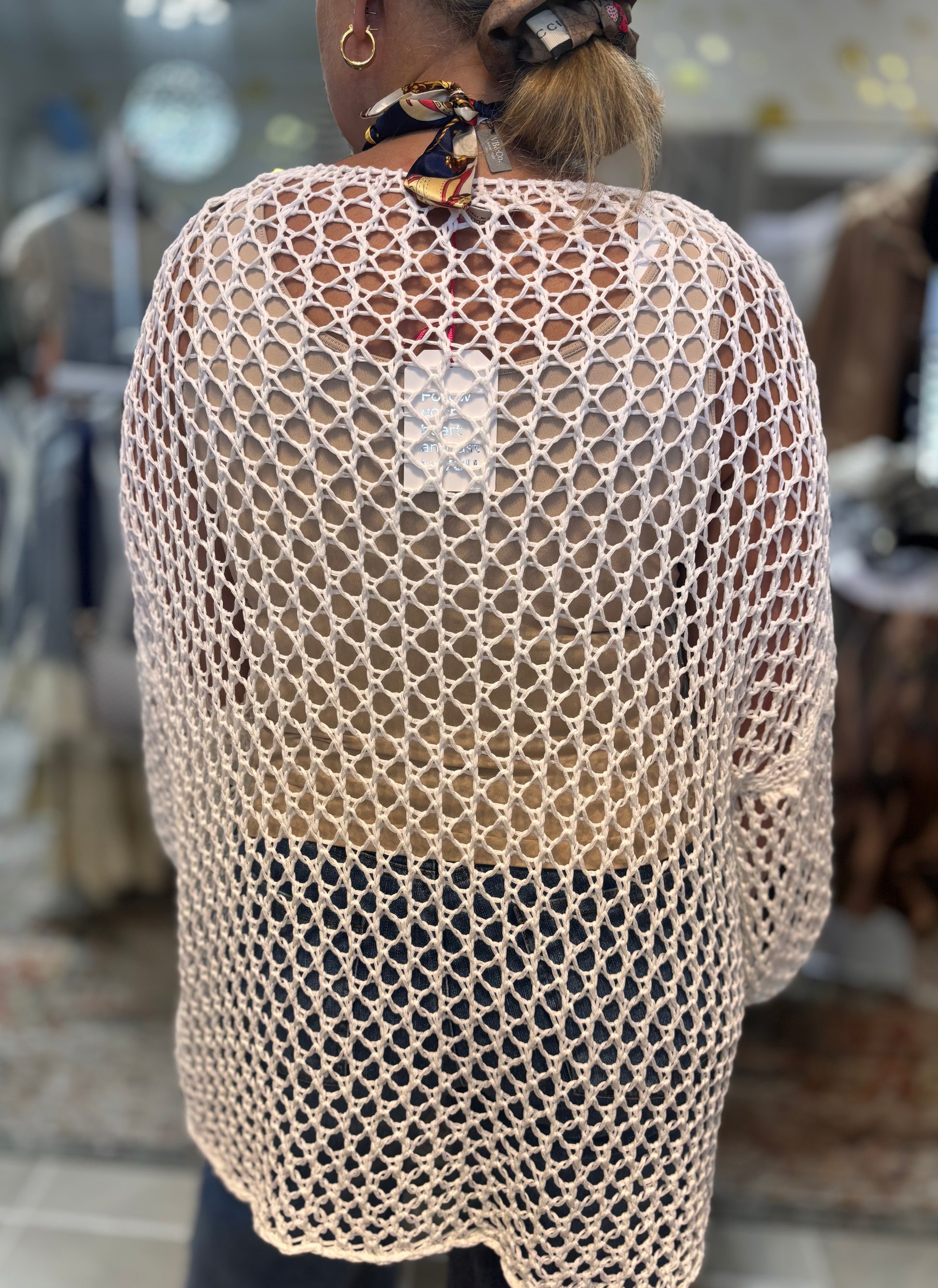 Best-Selling Crochet Top with Metallic Gold Star