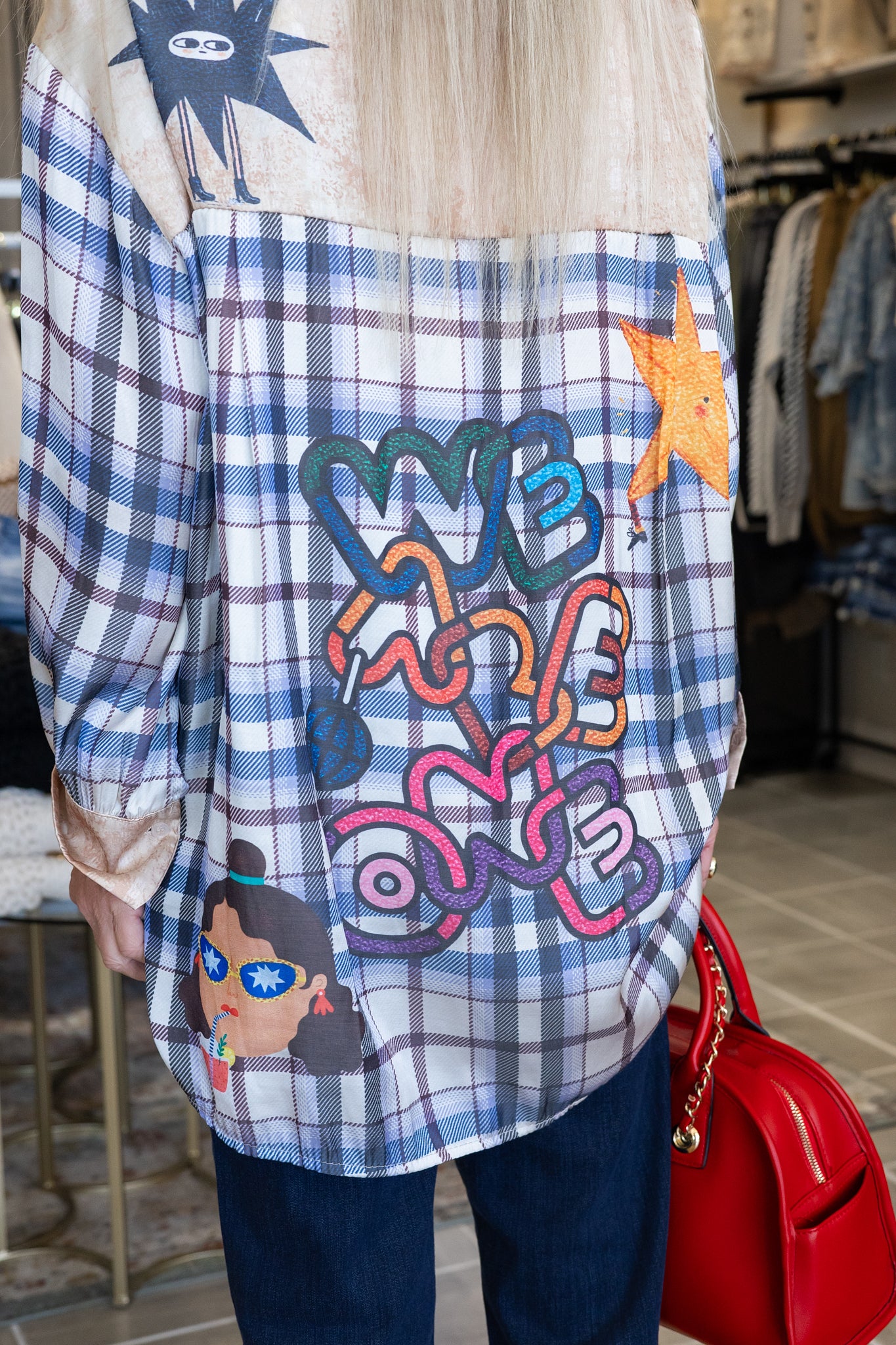 Celebrate Love Long Sleeve Plaid Silk Shirt