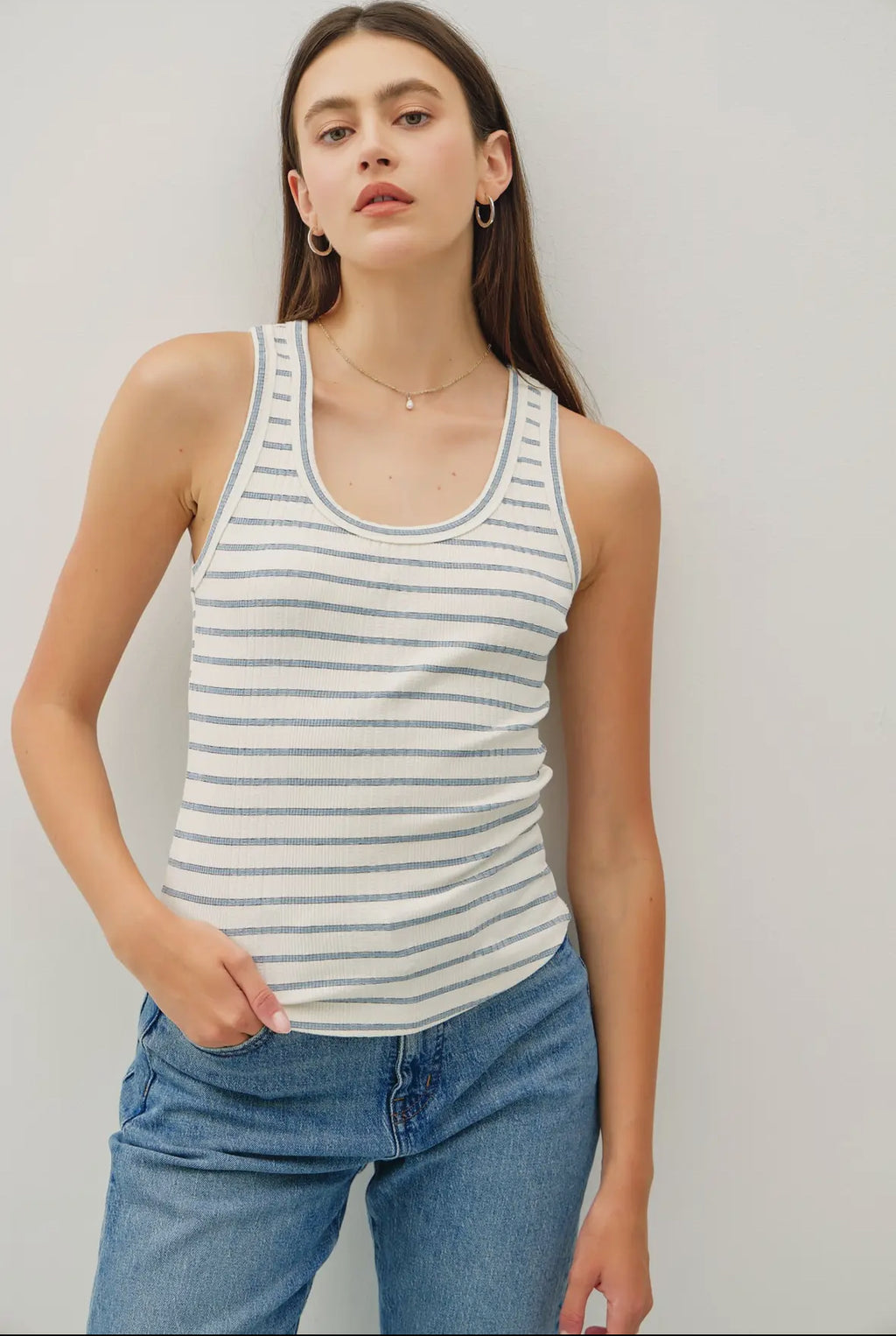 Tony Striped Ribbed Tank