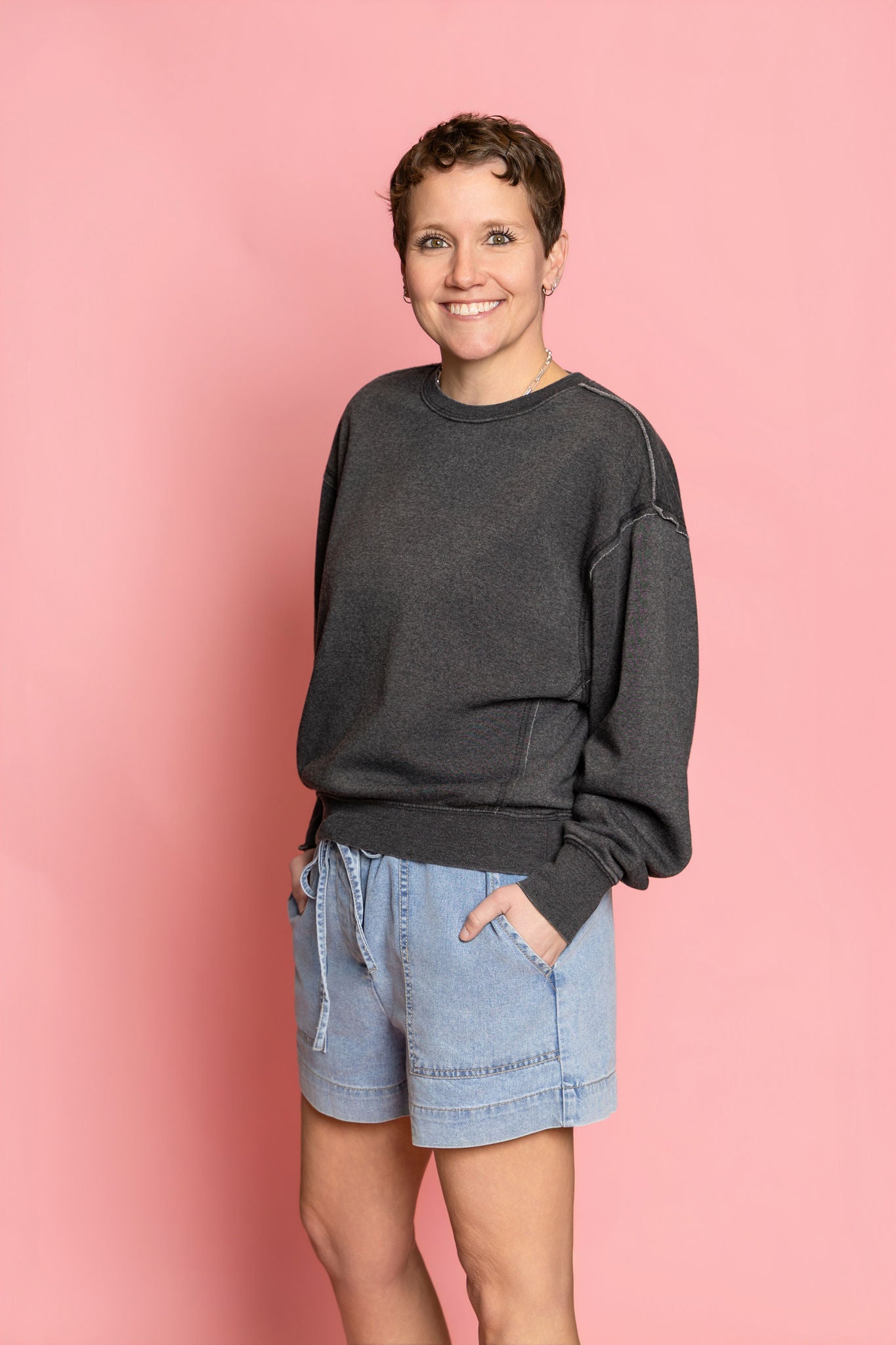 Raw Edge Detail Burnout Softest Sweatshirt