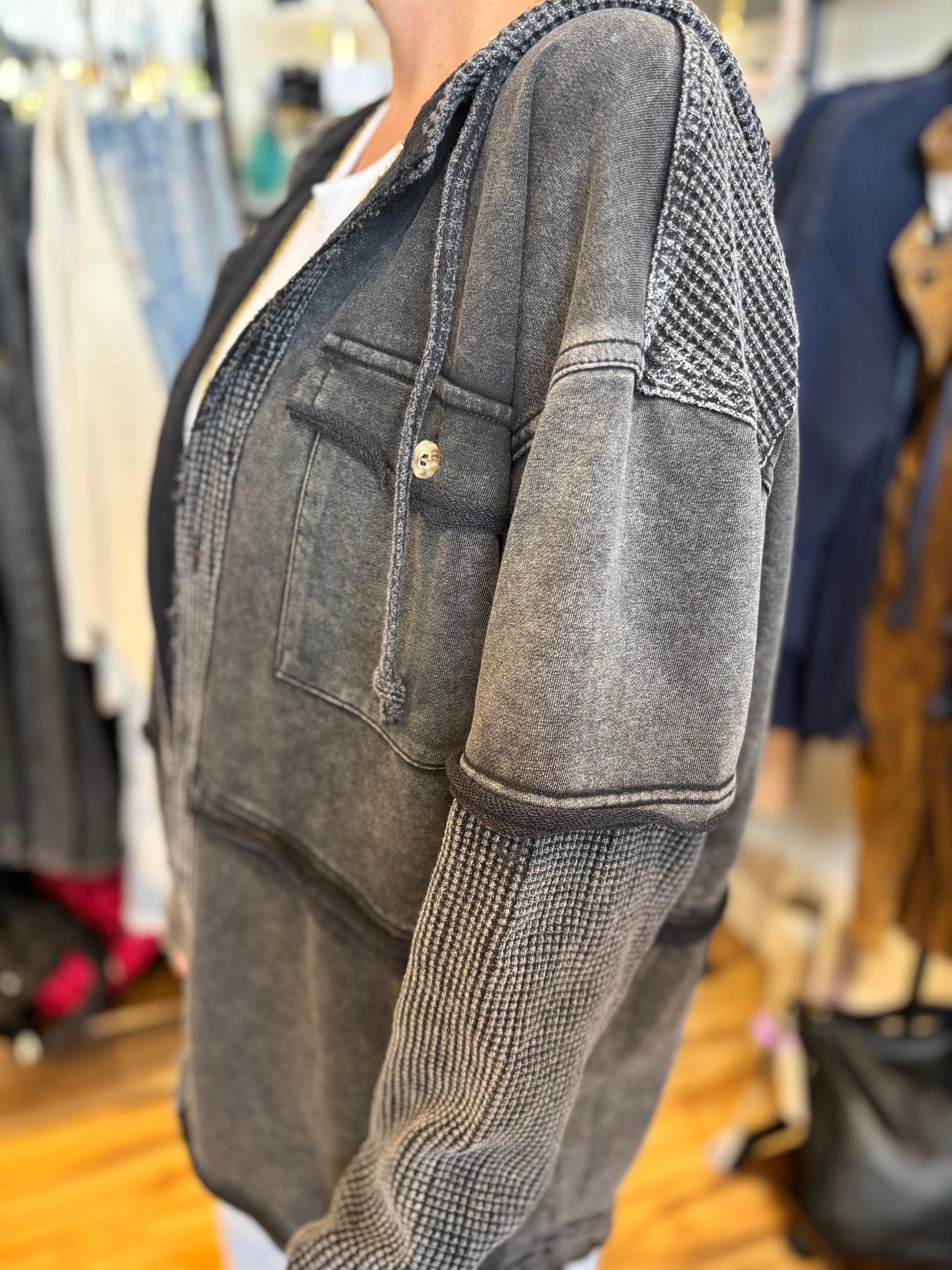 Camden Washed Waffle Sleeve Jacket