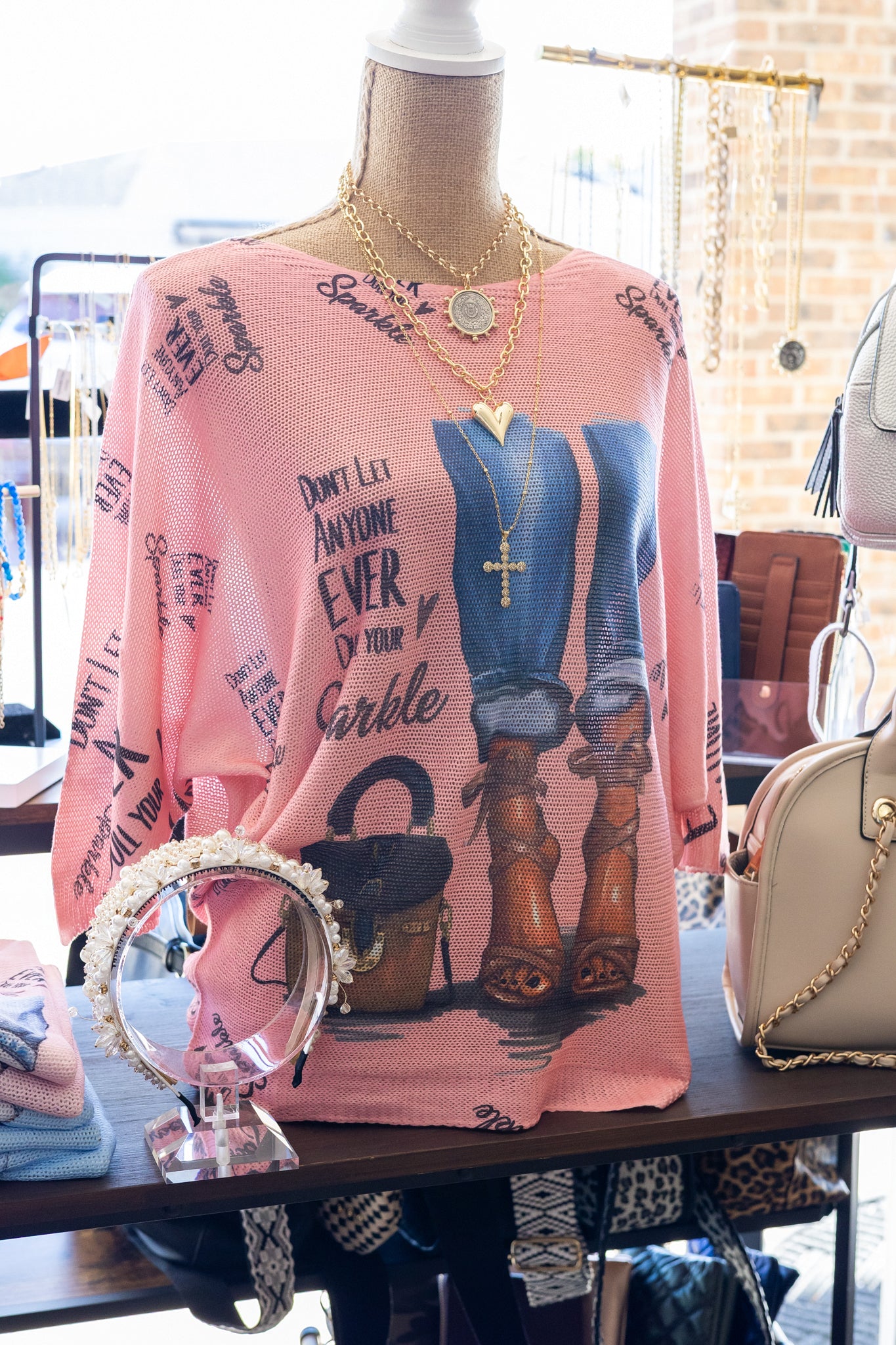 “Don't Let Anyone Ever Dull Your Sparkle” Knit Printed Sweater