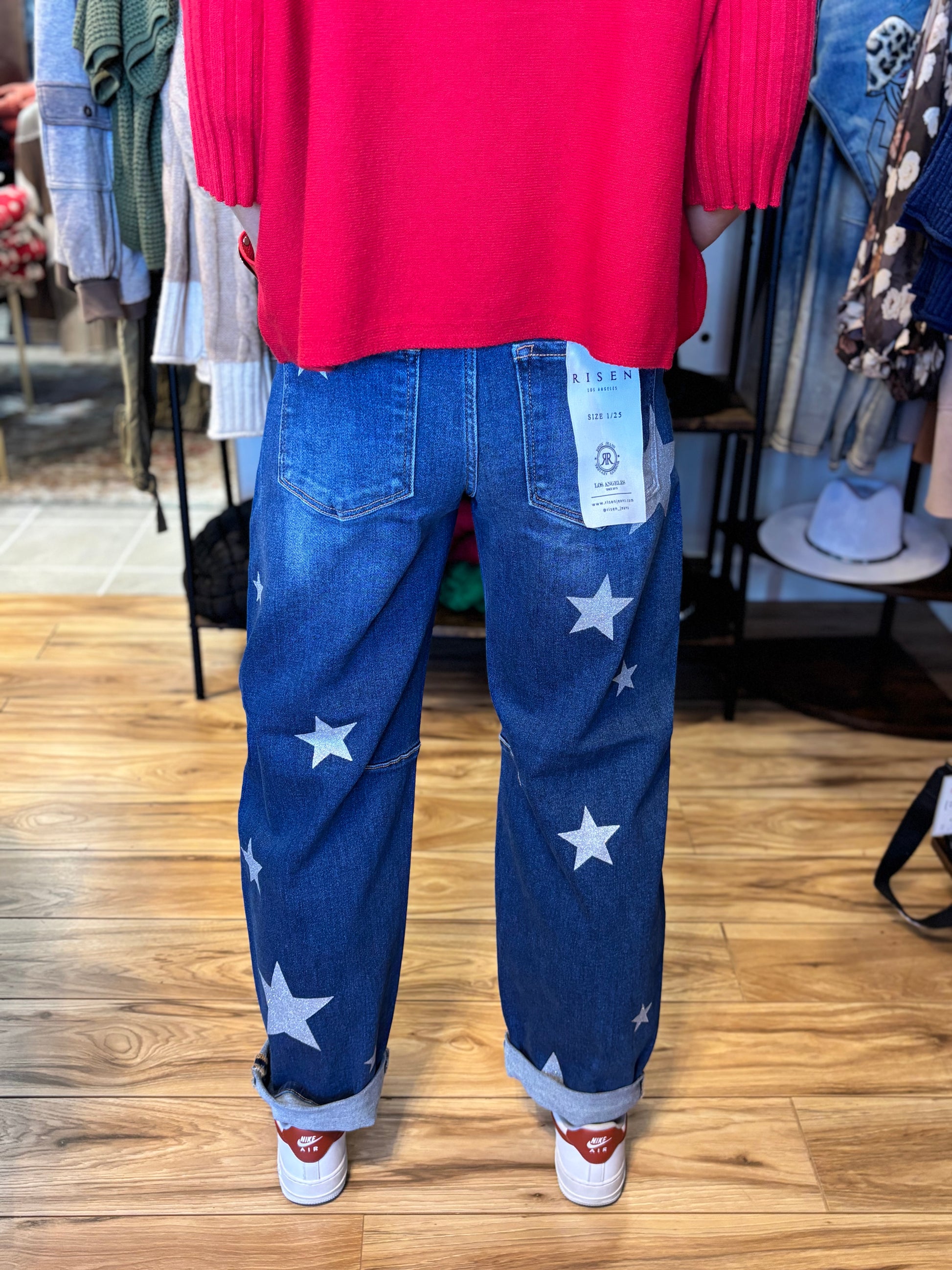 Phoenix Mid-Rise Ankle Relaxed Barrel Star Jeans