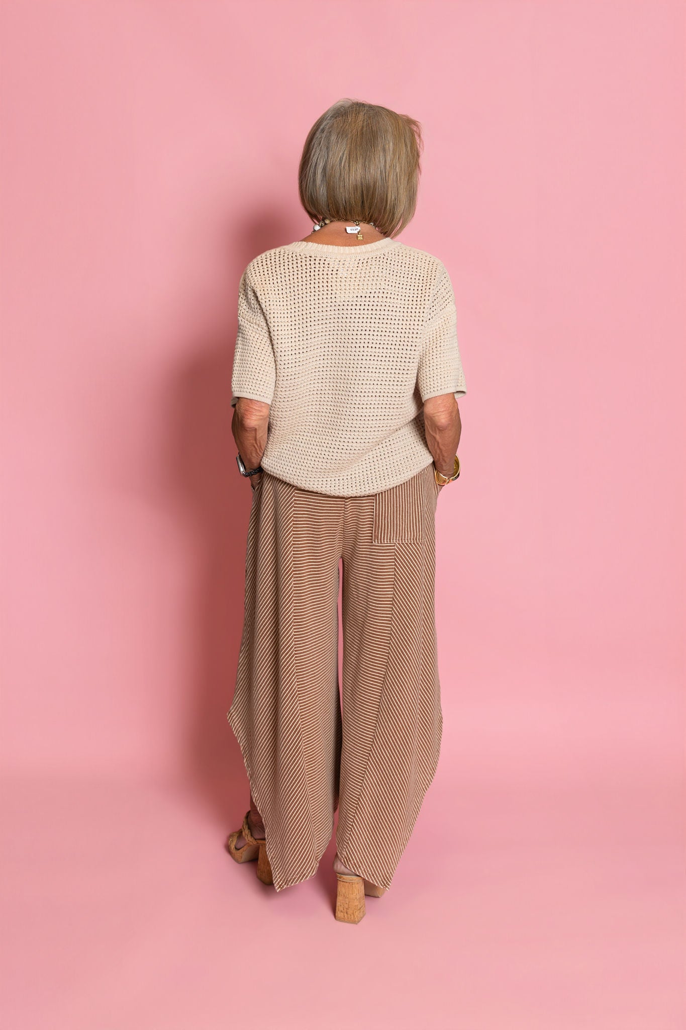 EASEL Palazzo Pants in Stripe