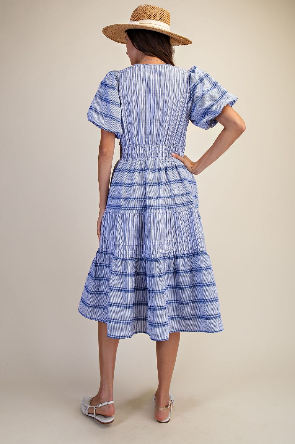 EASEL Bubble Sleeve Printed Dress