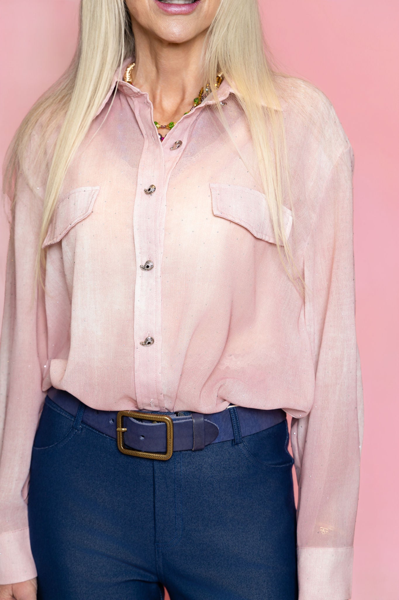 Q2 Rhinestone Embellished Blouse