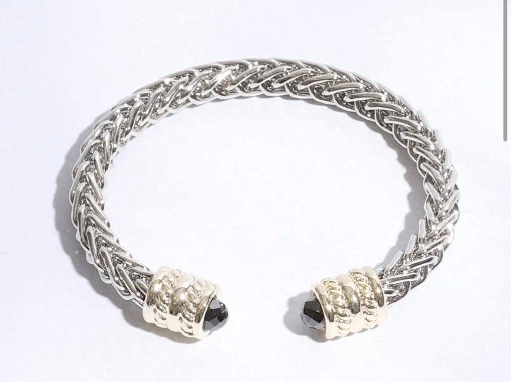 Ponytail Gemmed Out Bangle Bracelet