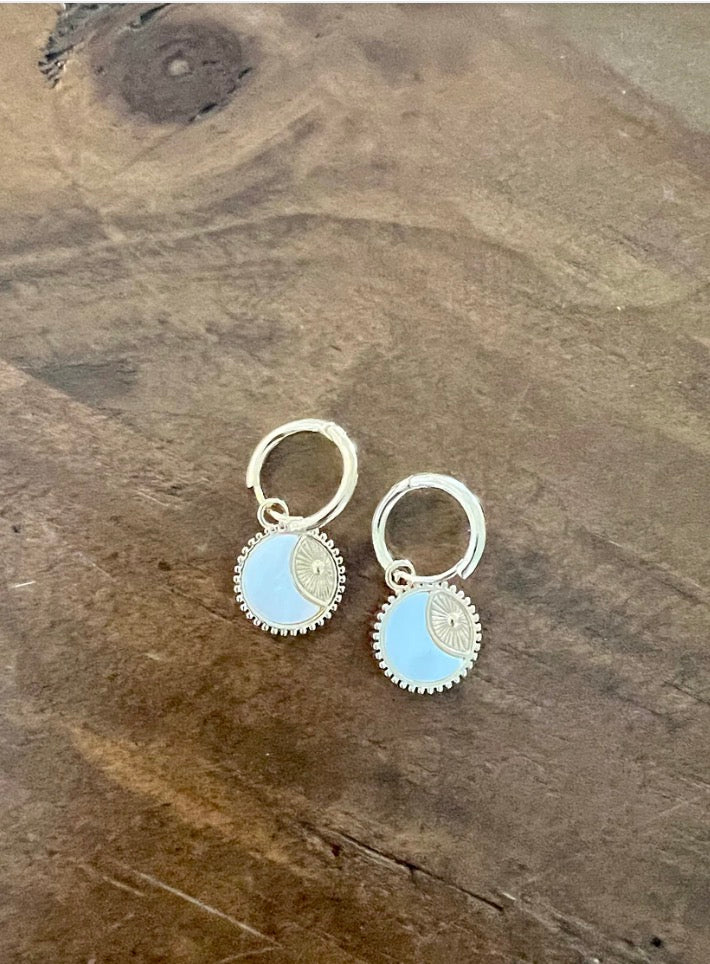 Sun Shell Huggie Earrings