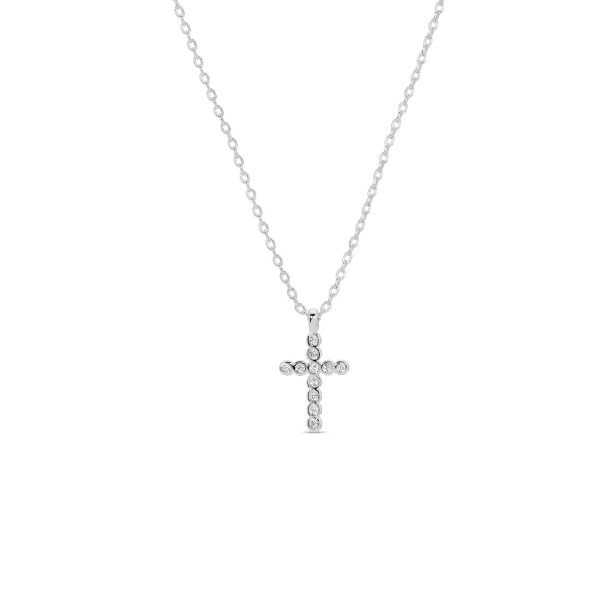Splendid Iris Cubic Zirconia Cross Pendant