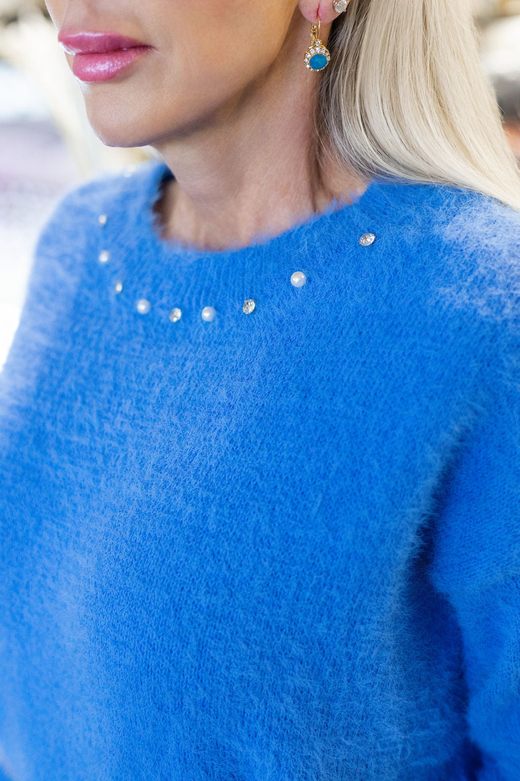 Bianca Stud & Pearl Velvety Sweater