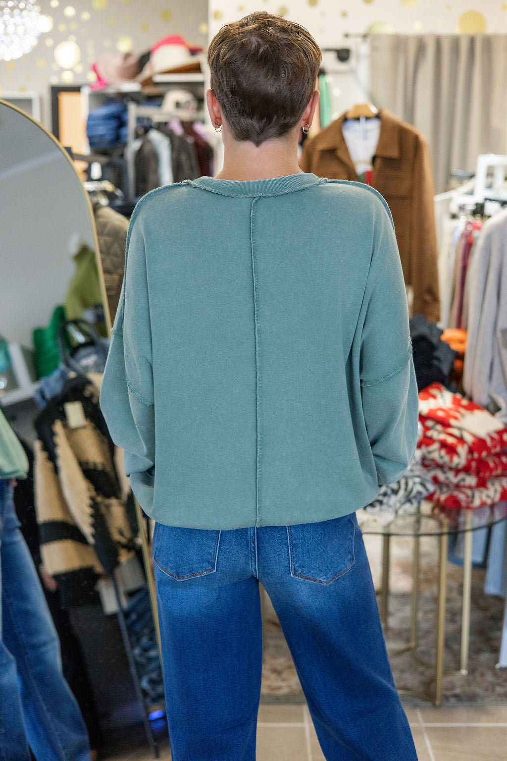Easel Jerica Undone Pullover Sweatshirt
