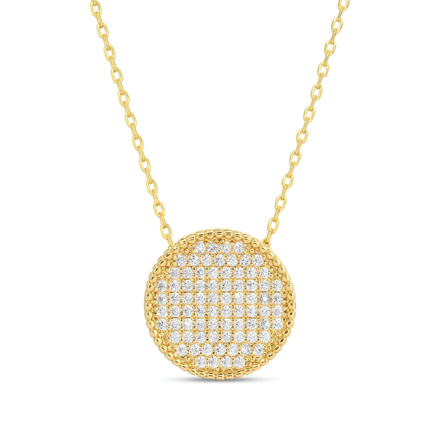 3D Pave Round Necklace