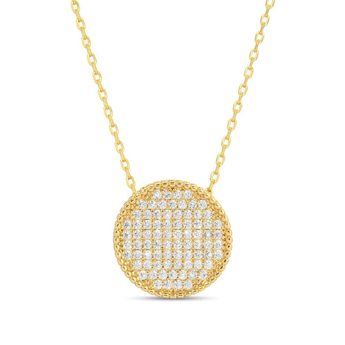 3D Pave Round Necklace