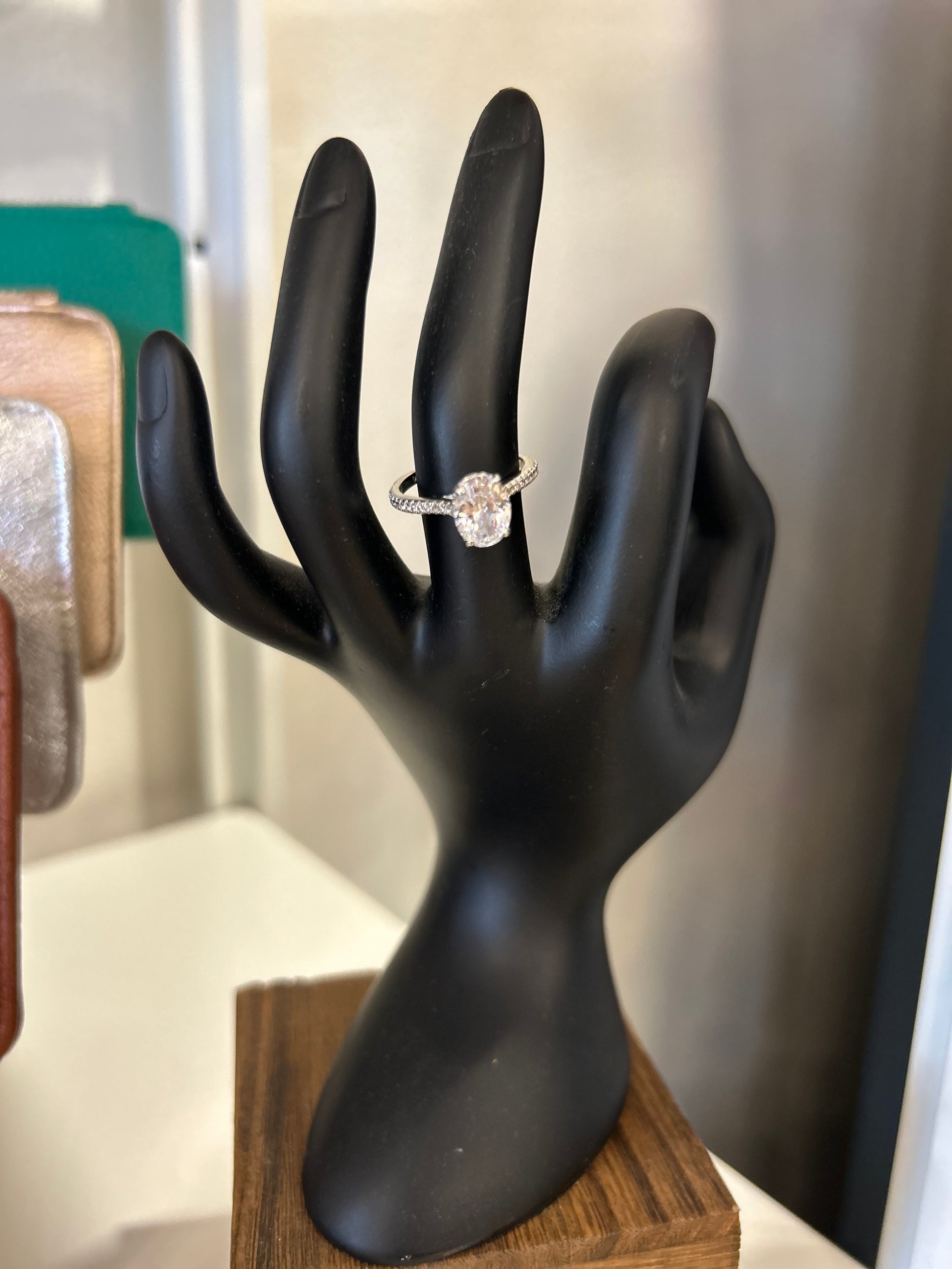 Oval Shaped Silver Ring Size 7