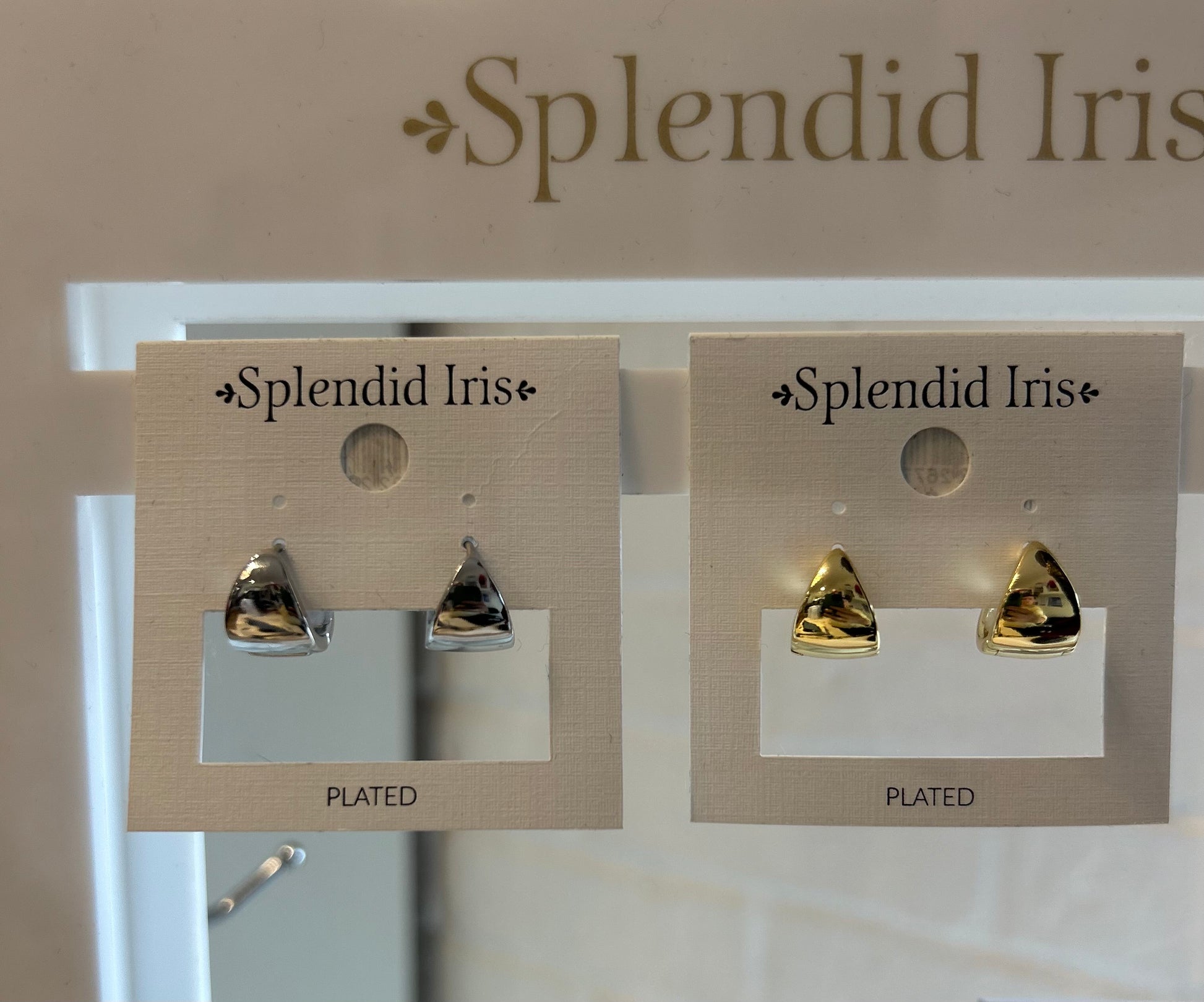 Splendid Iris Triangle Hoop Earring