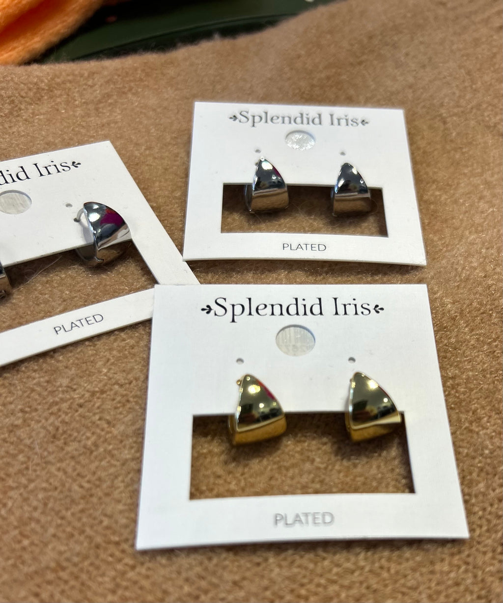 Splendid Iris Triangle Hoop Earring