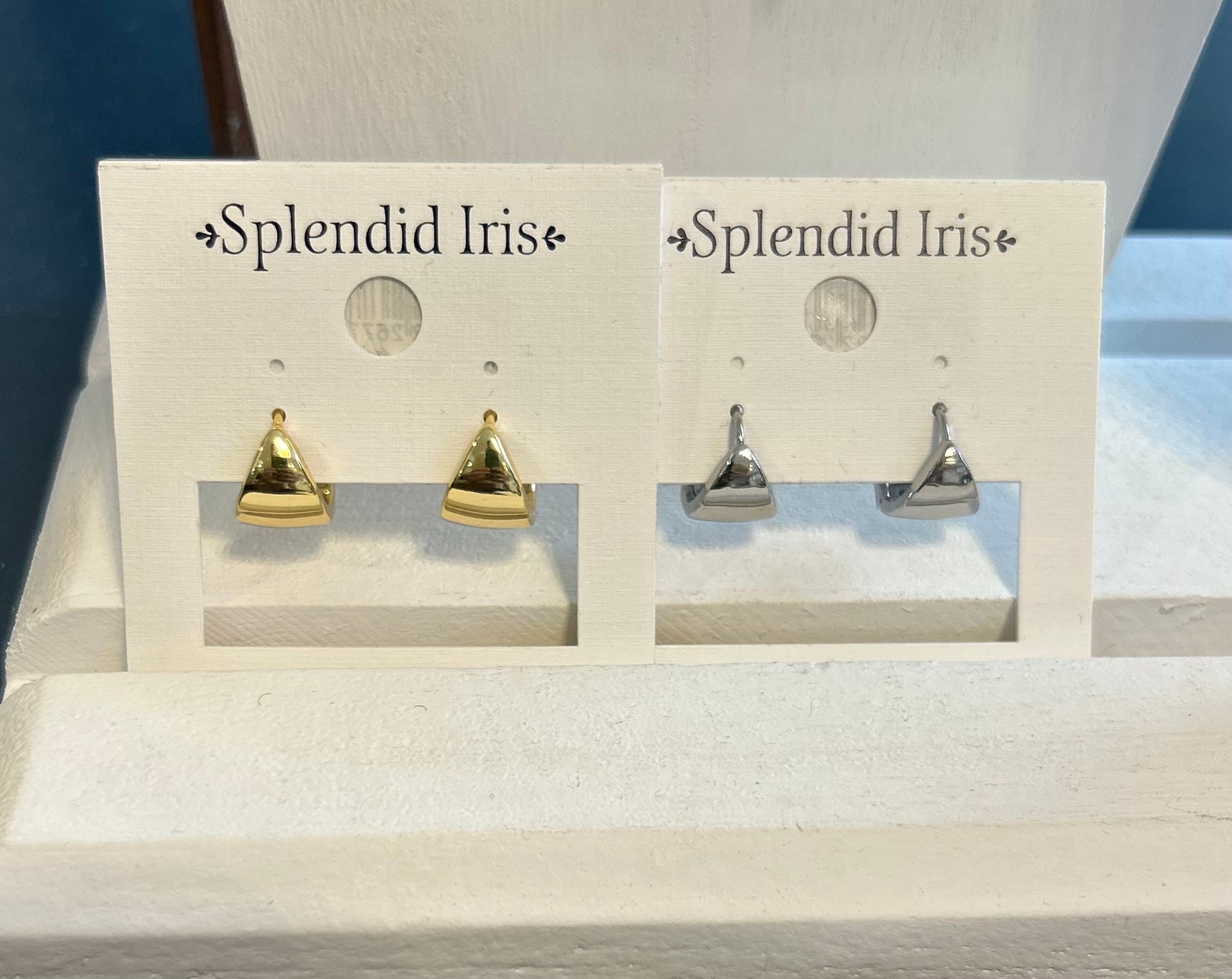Splendid Iris Triangle Hoop Earring