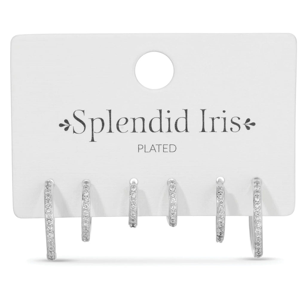 Splendid Iris Combo 3 - Delicate Pave Huggies