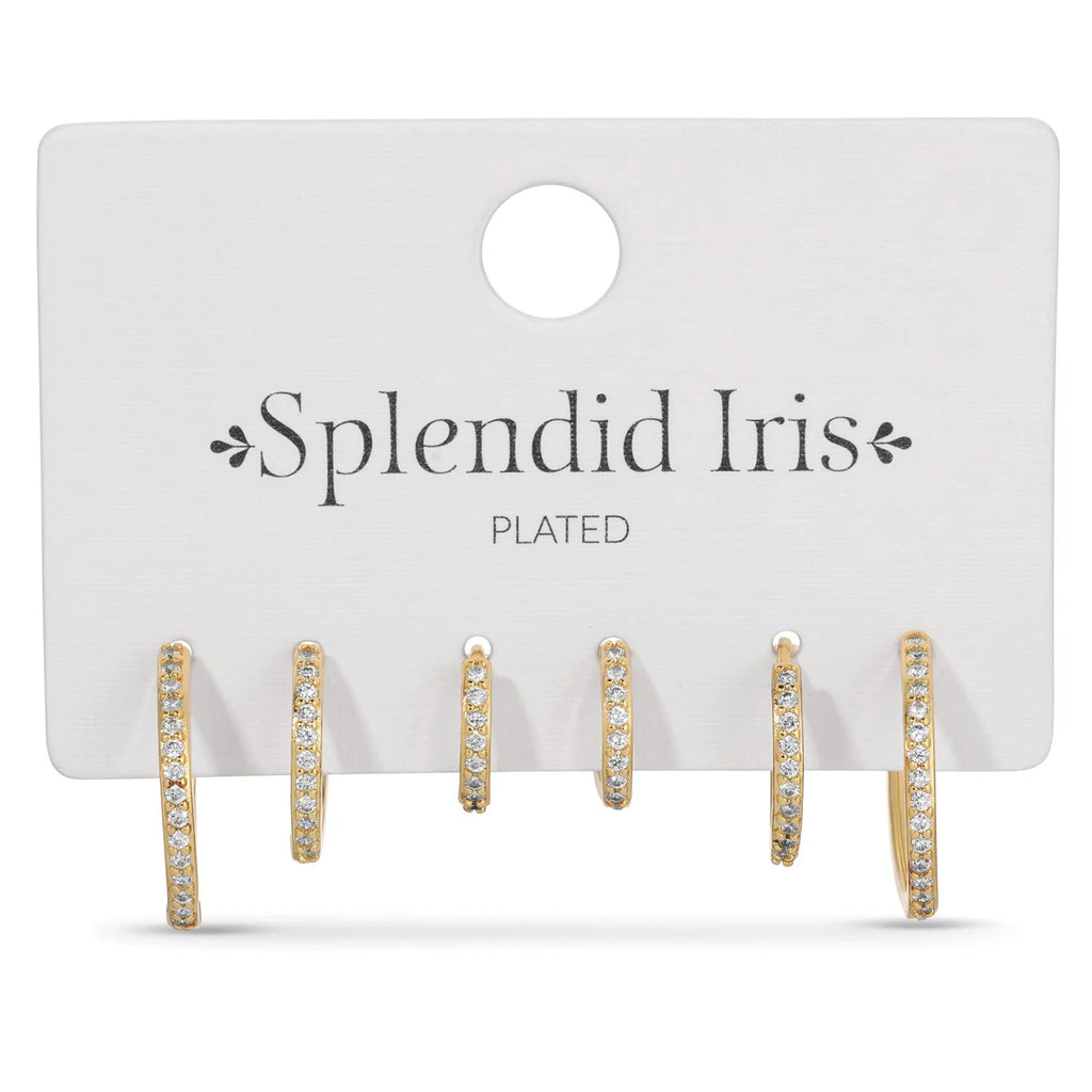 Splendid Iris Combo 3 - Delicate Pave Huggies