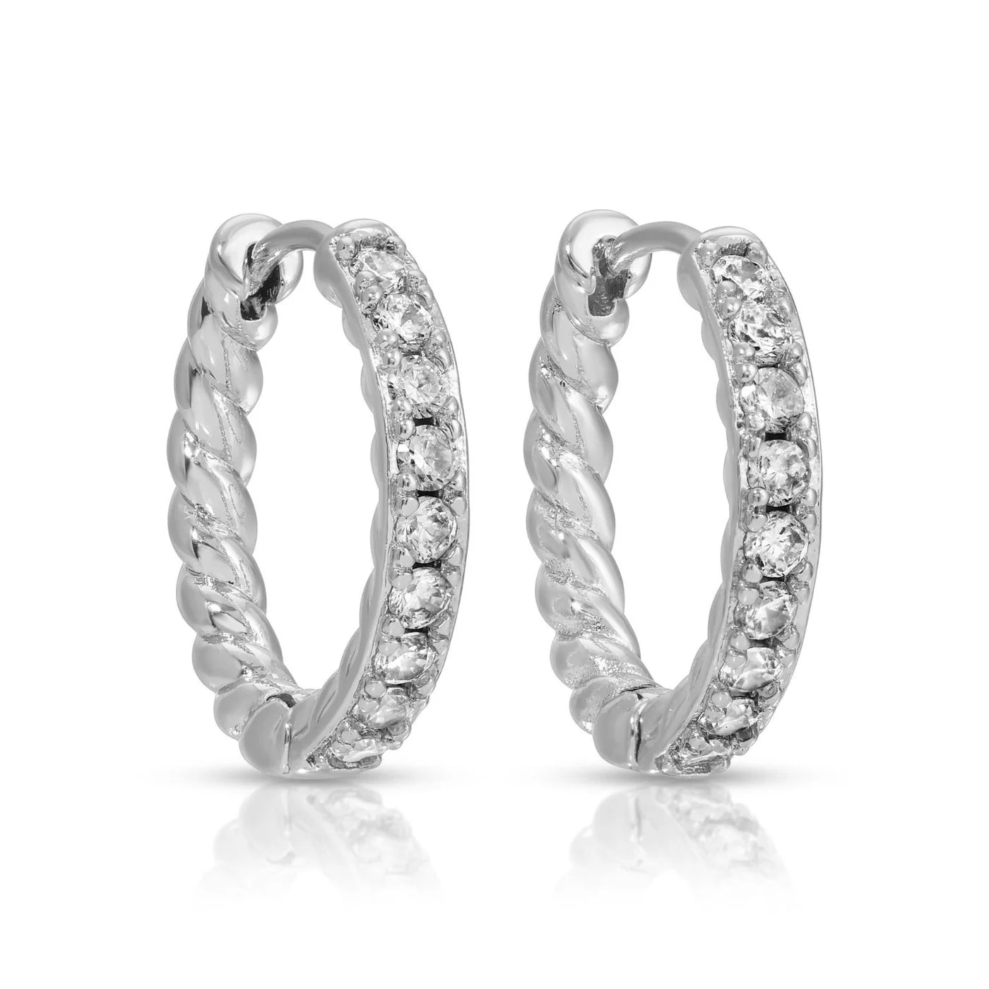 Large Cubic Zirconia Twist Huggies